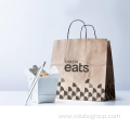 Take Away Packaging Craft Paper Bag With Handles